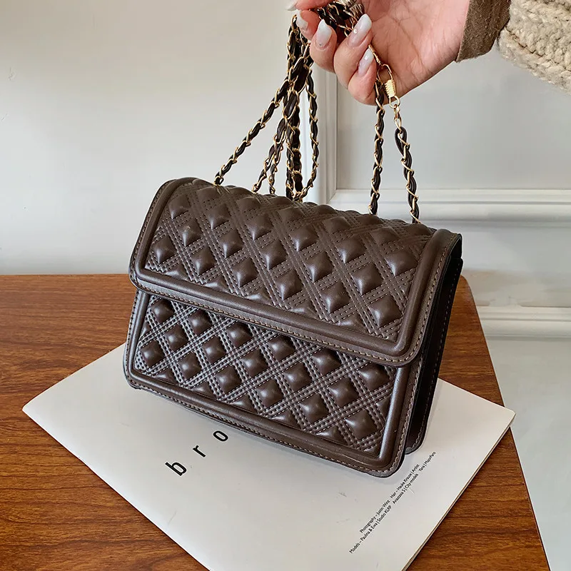 

Fashion Chains Handbag Women's Bags 2021 Leather Shoulder Bag for Female Bolsa Feminina Purses And Handbags Crossbody Bag Pocket