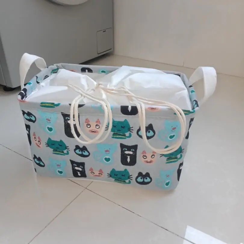 Многоузорчатая коробка для хранения стола льняная хлопковая корзина одежды