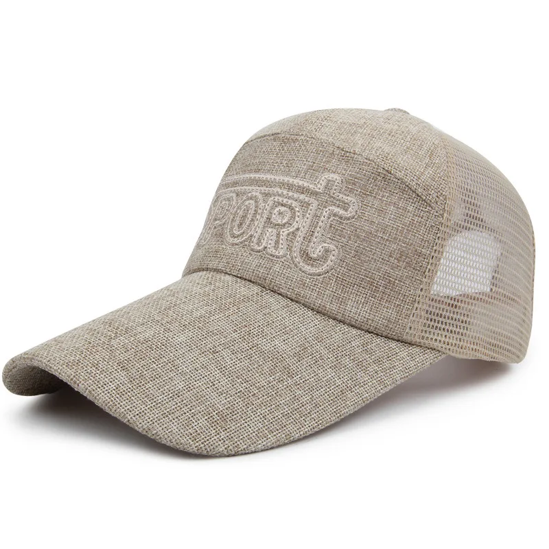 

Men and women outdoor sports sunscreen hat mesh breathable baseball cap linen sun hat