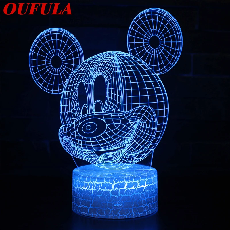 

Night LED Lights Novelty 3D lamp Cute Toy Gift 7 Color Abstract Artist Graphics Cartoon Atmosphere Lamp For Children Kids Room