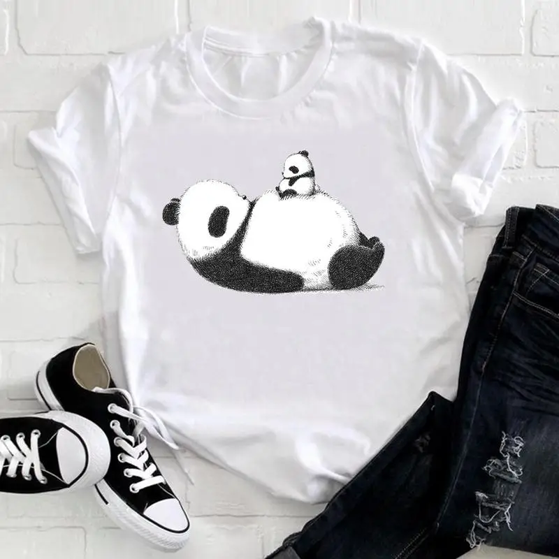 

Short Sleeve Panda New 2022 Sweet 90s Women Fashion Clothing Female Summer Clothes Graphic Tee Casual Tshirt Top T-shirt
