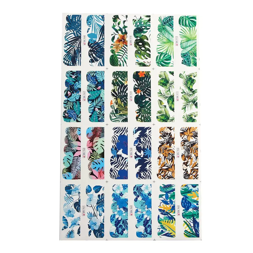 

Spring Flower Stickers For Nails Sunflowers Water Transfer Decals DIY Leaf Nail Art Watermark Manicure Design Tattoo Accessories