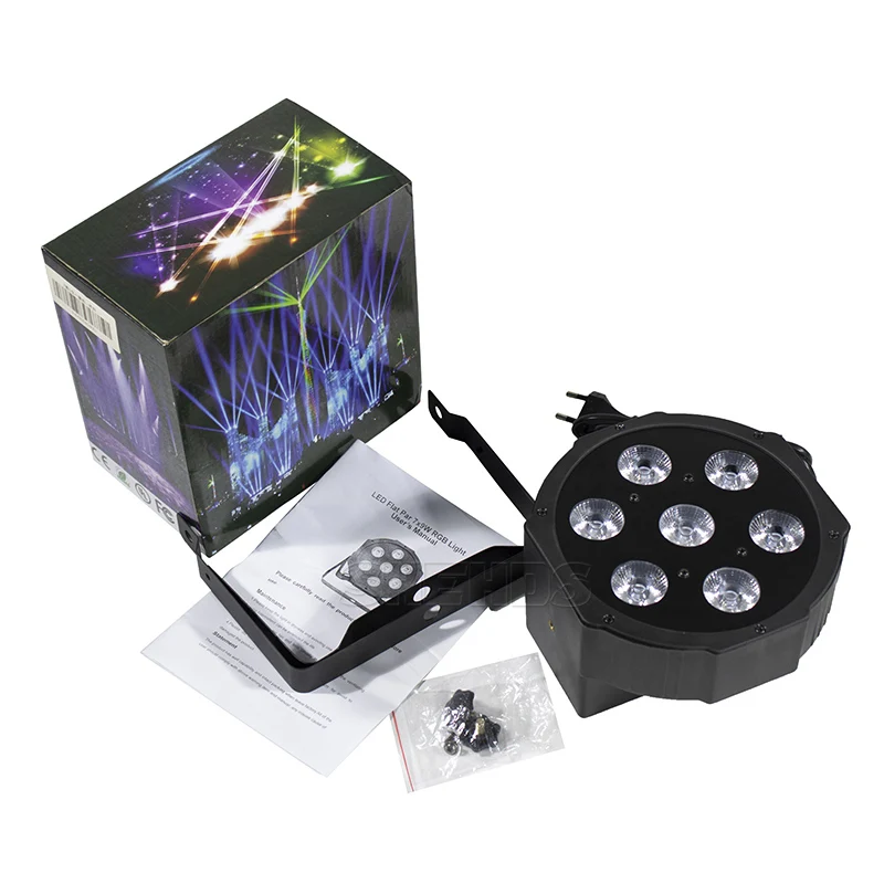 SHEHDS Лучший светодиодный плоский светильник 7x3 Вт дискотечный DMX 512/7 каналы