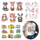 Поделки из любимых мультфильмовфламинго для переноса утюгом накладными украшениями в виде бабочек наклейки аппликация теплопроводная поливинилхлоридная моющаяся наклейка полосатая нашивка