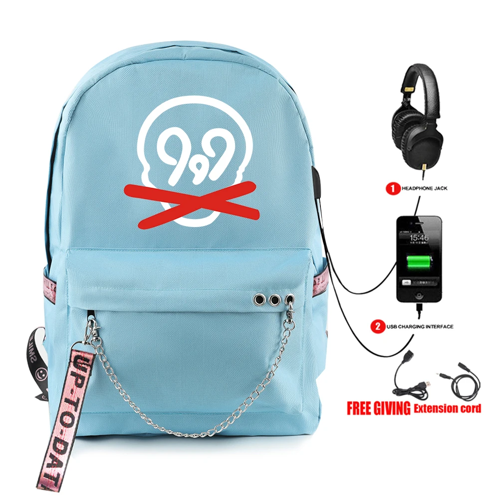 

3D Juice Wrld Backpack chain shoulder bag Starry sky Backpack Laptop Backpack USB Multifunction Travel Softback Juice Wrld bags