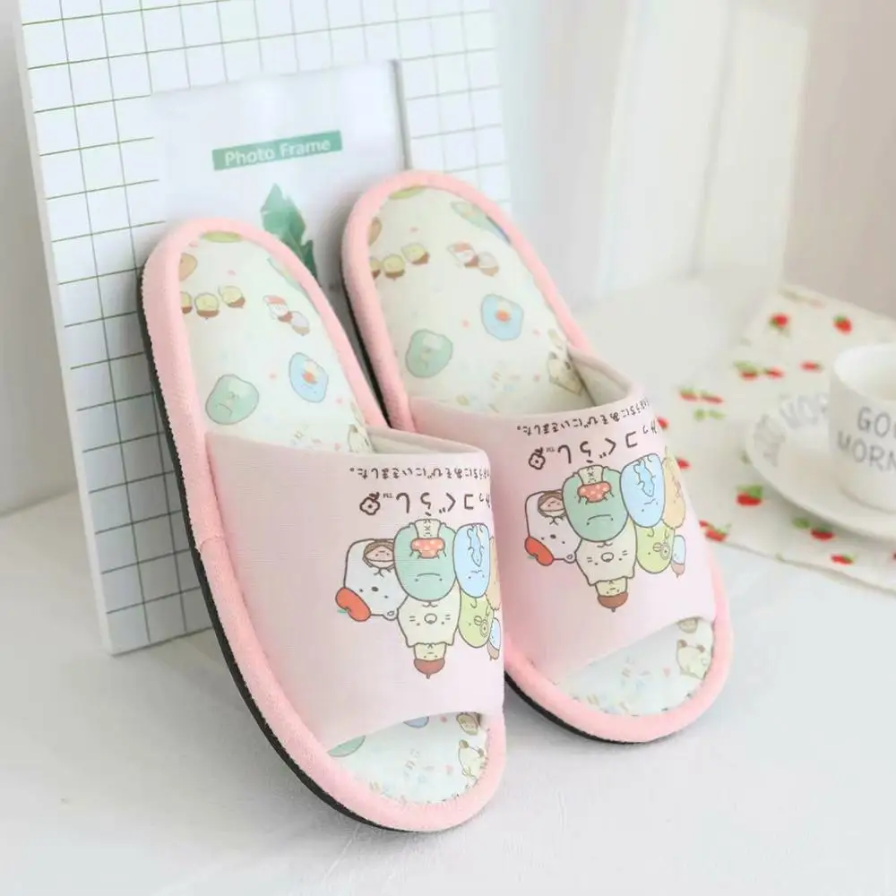 Симпатичные Красивые женские тапочки Sumikko Gurashi домашняя мягкая женская обувь для