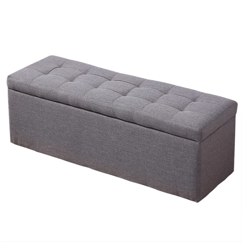 

Storage Change Shoes Ottoman Soild Color Storage Pouf Multifunctional Stools Cotton and Linen Bench Clothing Sofa Stool Boxes