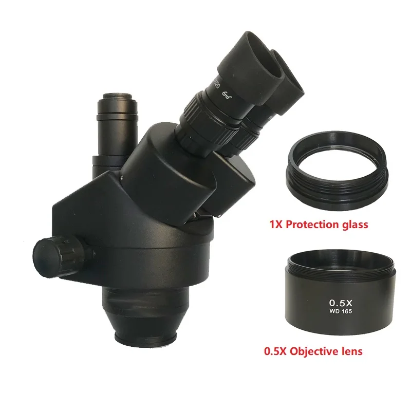 7X-45X многофокусный Тринокулярный зум стерео микроскоп головка + WF10X/20 0.5X 2.0X 1X CTV1/2