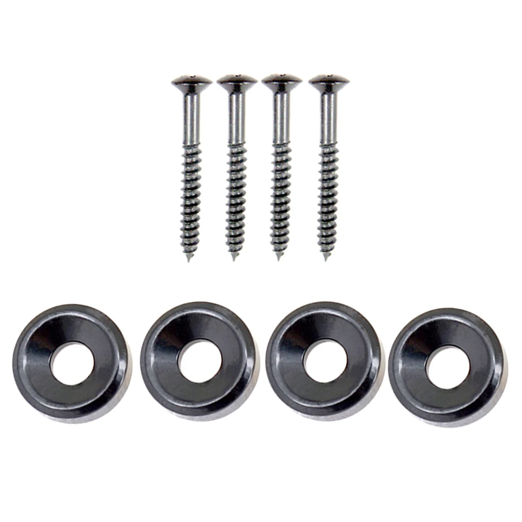 

4x Guitar Bass Body Neck Connect Screw Ferrules Bushing for Instrument Accs