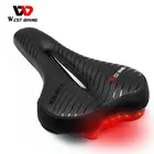 Седло Велосипедное WEST BIKING, водонепроницаемое, с задсветильник фонариком, мягкое удобное, ажурное, для горных велосипедов