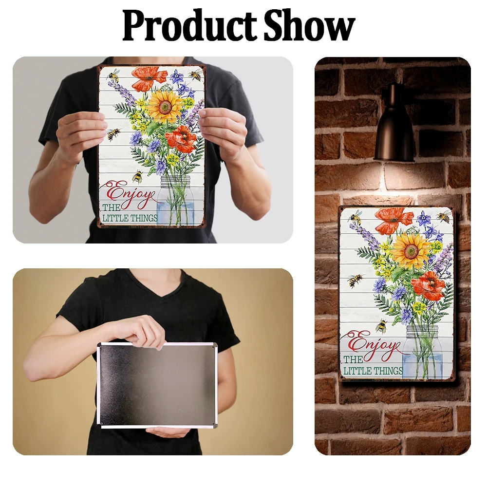 [Kelly66] осторожно Let It пчелы цветок Мёд с принтом You Are My Sunshine Оловянная