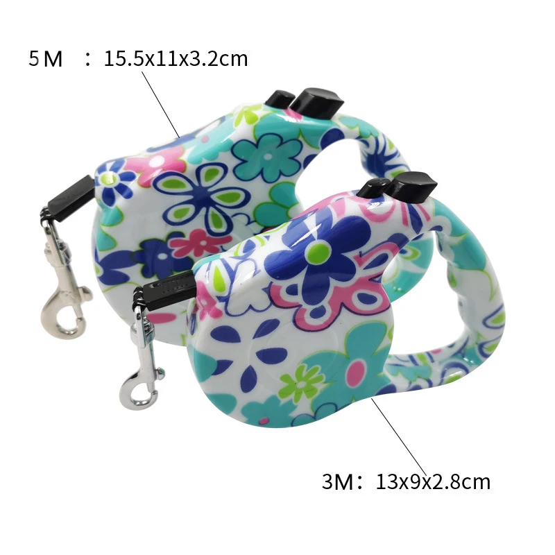 

3M/5M Retractable Dog Leash Set Automatic Flexible Puppy Traction Rope Cute Print Leashes Outdoor Walking Belt For Dogs Supplies