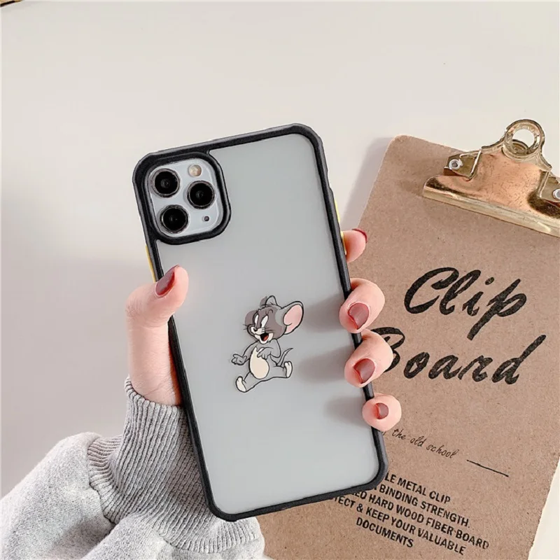 Мультяшный чехол для телефона iphone 11 Pro Max XR X XS s милый кот мышь мягкая рамка твердая