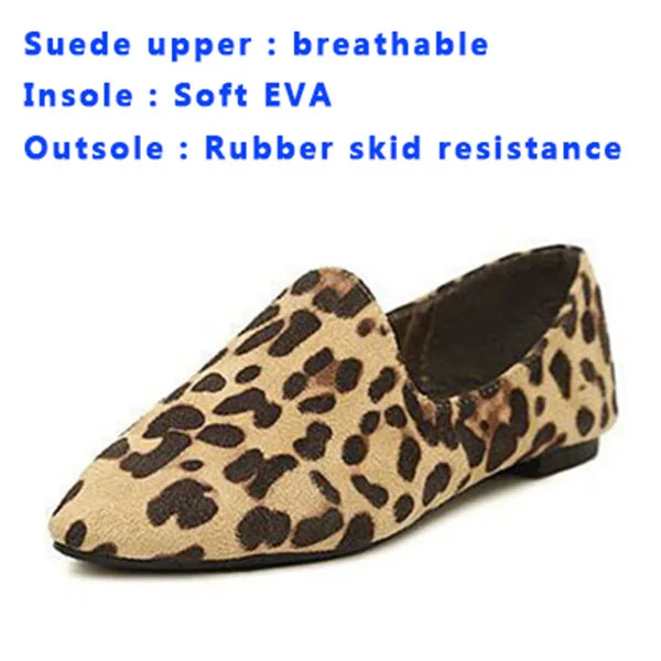 EAGSITY/леопардовые туфли для женщин Повседневные замшевые на плоской подошве с