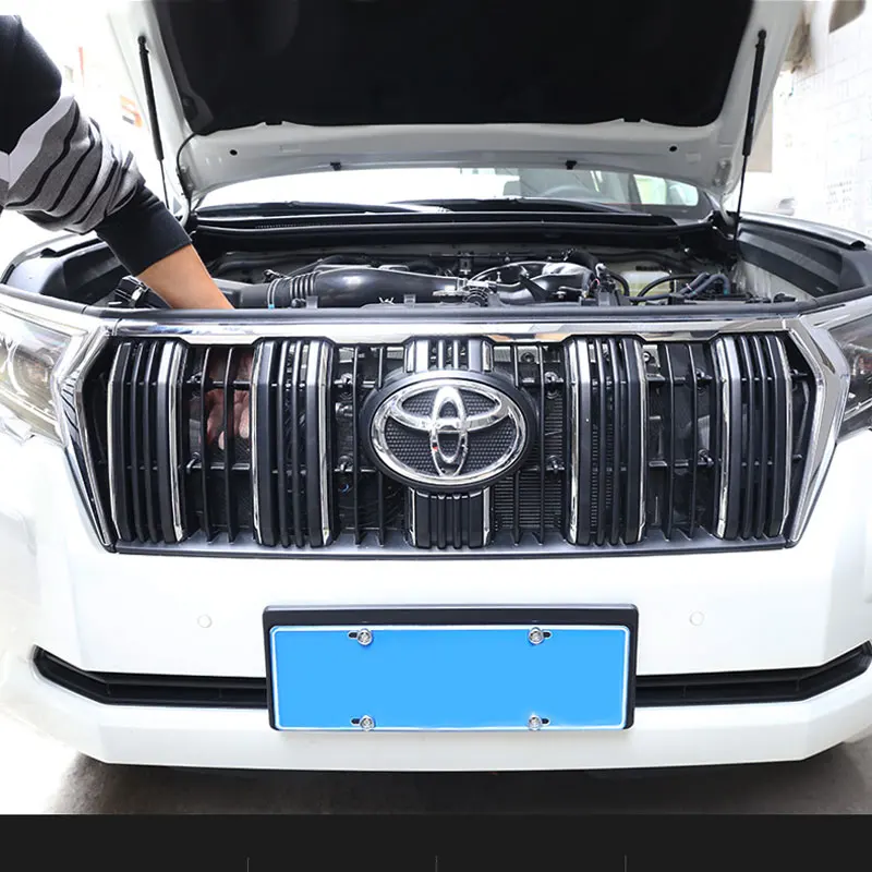 Для Toyota Land Cruiser Prado FJ 150 2018 2019 передняя решетка сетка 4 шт. из нержавеющей стали для