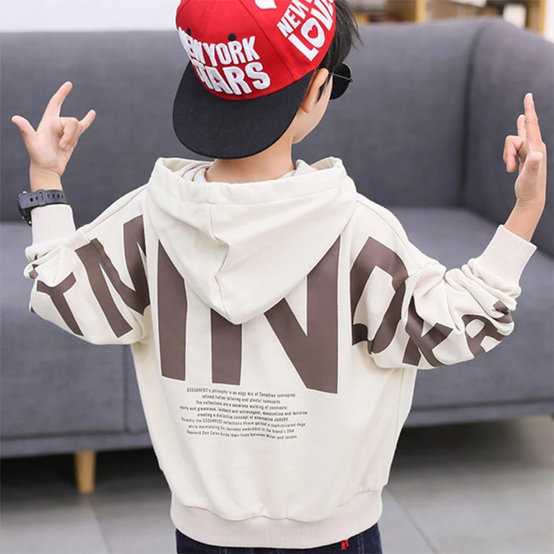 

Boys Hoodies Autumn Winter Long Sleeve Boys Hoodies Sweatshirt Baby Boys Letter Pattern Tops Outerwear Hooded Sweatshirt