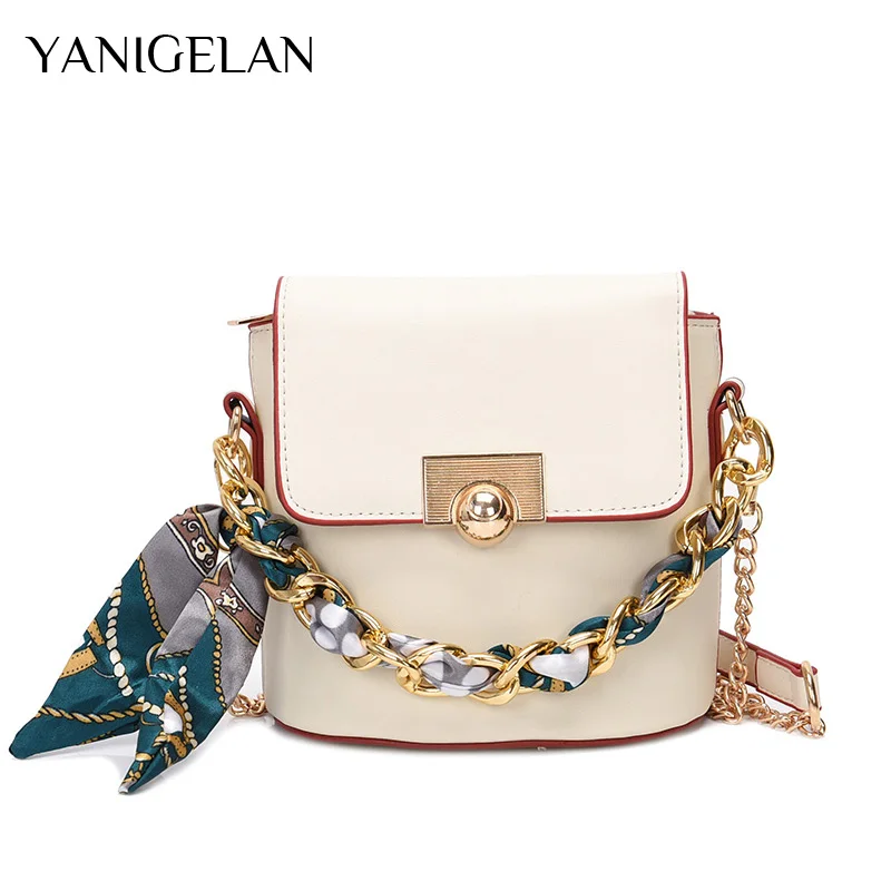

Large Capacity Lady Bucket Bags Fashion Chain Shoulder Messenger Pack High Quality Leather Women's Designer Handbags Bolso Mujer