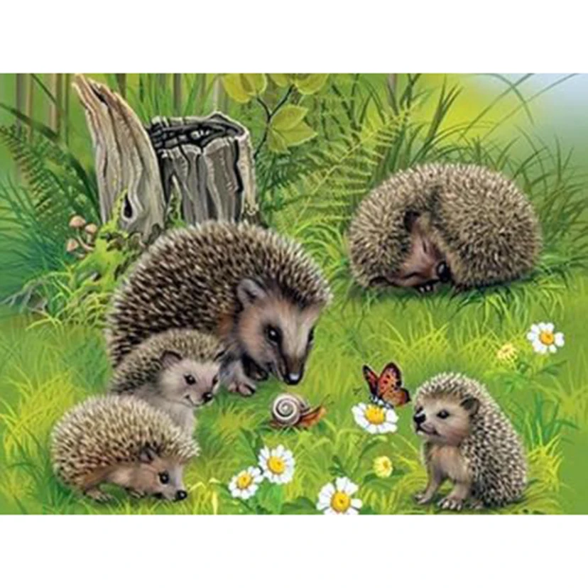 5D алмазная живопись сделай сам животное милая ежик и Одуванчик вышивка крестиком