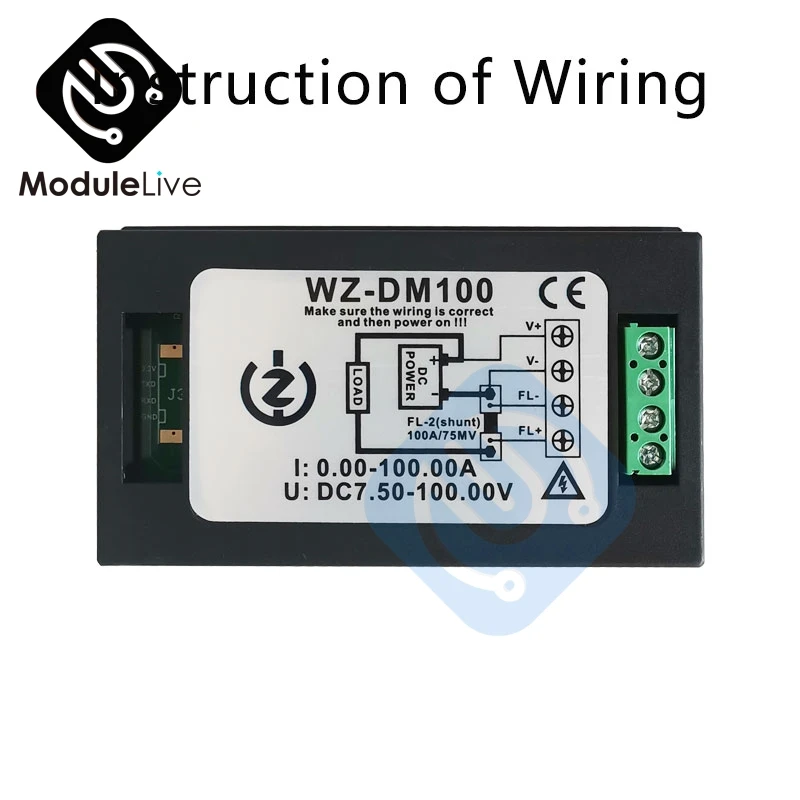 Dc 100V 20A/50A/100A Voltmeter Ammeter Digital LCD Meter 4 in 1 DC Voltage Current Power Energy Detector Test Amperimetro Shunt |