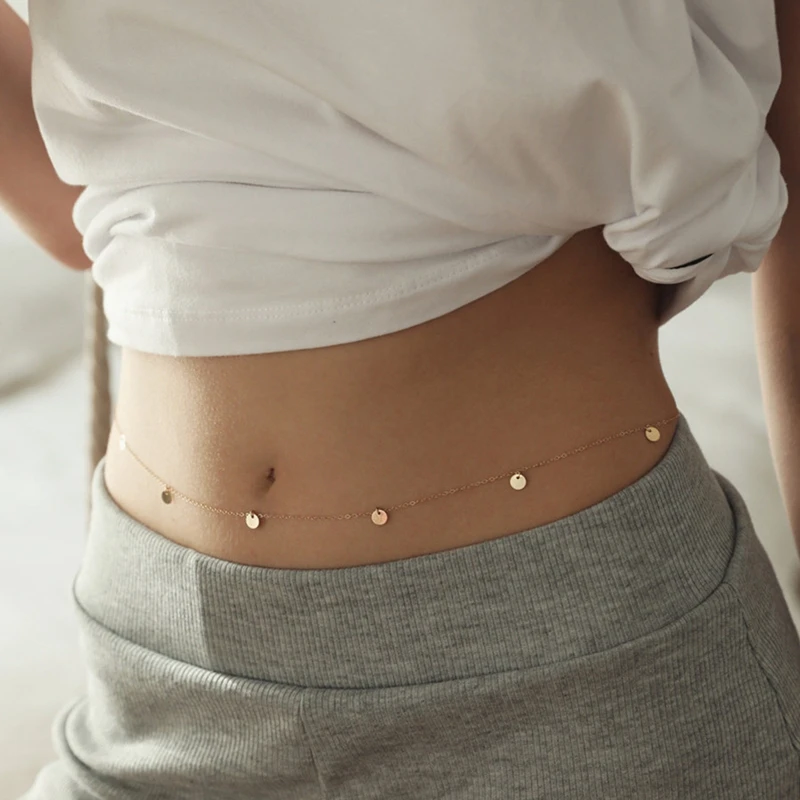 

Morivovog Sterling Silver 925 Waist Chain Charm Necklace for Women Sandy Beach Bikini Sexy Belly Button Necklace Summer Jewelry