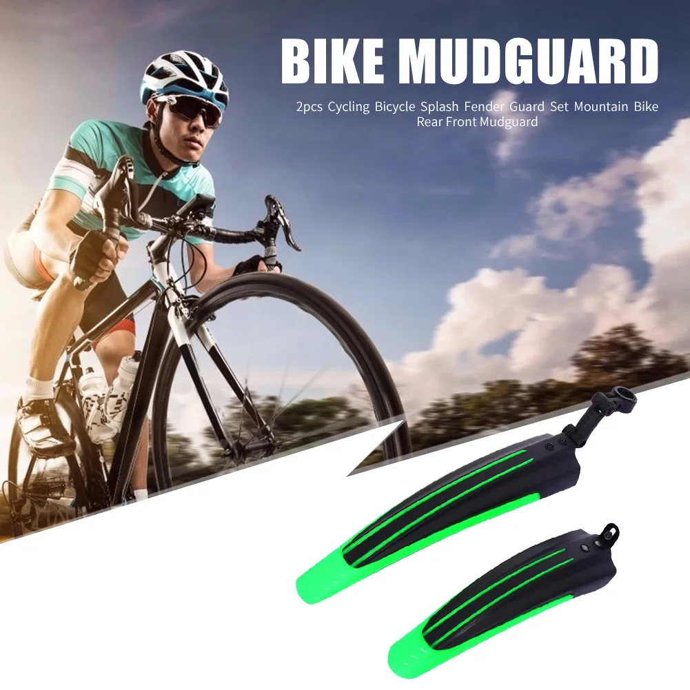 2pcs Bicycle Fenders Splash Fender Guard Set Mountain Bike Rear Front Mudguard Cycling Riding Accessories for 20/22/24/26 inch - купить по