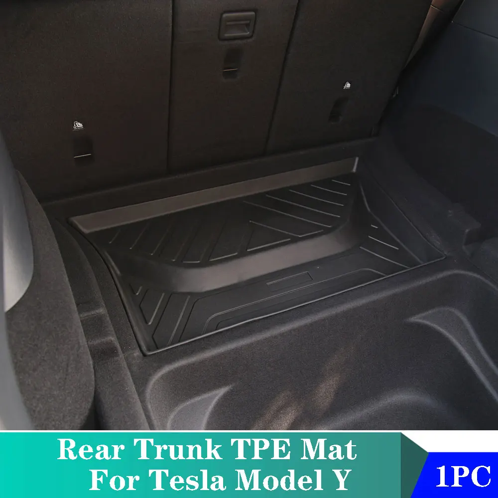 

For Tesla Model Y 20-21 Car Accessories Rear Trunk Mat TPE Cargo Liner Mat 1PC