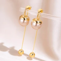 south korea ins new 925 silver needle pearl earrings womens long simple all match temperament earrings fashion jewelry
