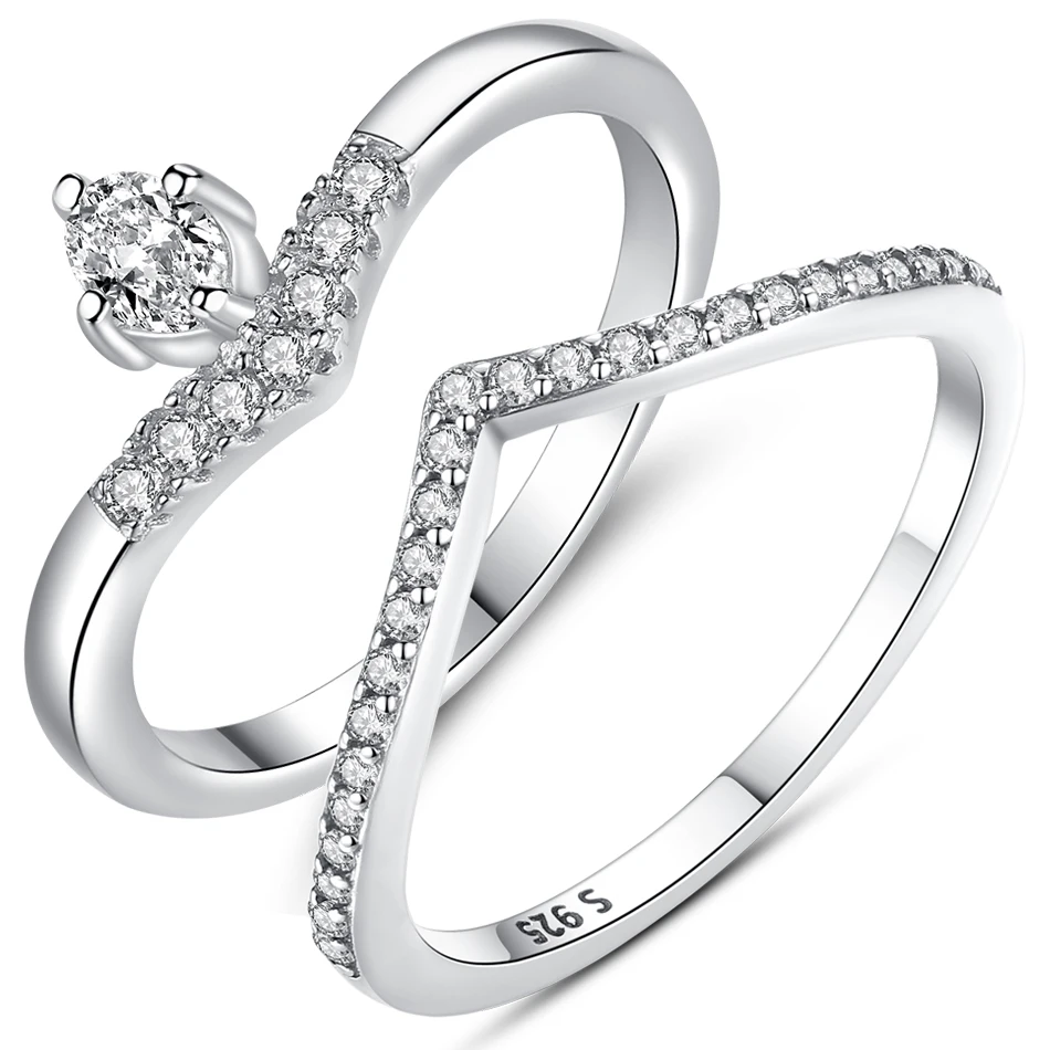 Женское кольцо из серебра 100% пробы с блестящим желанием|Кольца| |