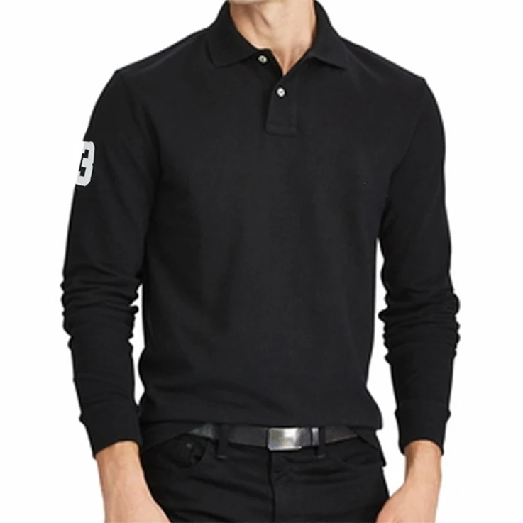 

hombre big horse high qualit polo top 3#Men long sleeve Shirt camisa embroidered homme usa classic fashion polo masculine