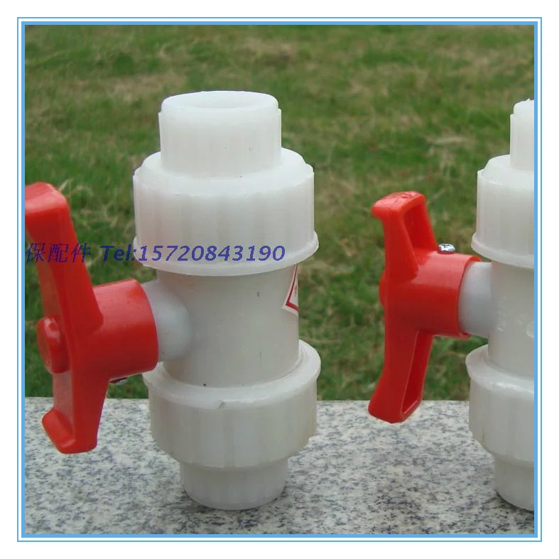 

White DN50/65/80 plastic valve polypropylene handle ball valve 4 points 6 points PP slip knot ball valve