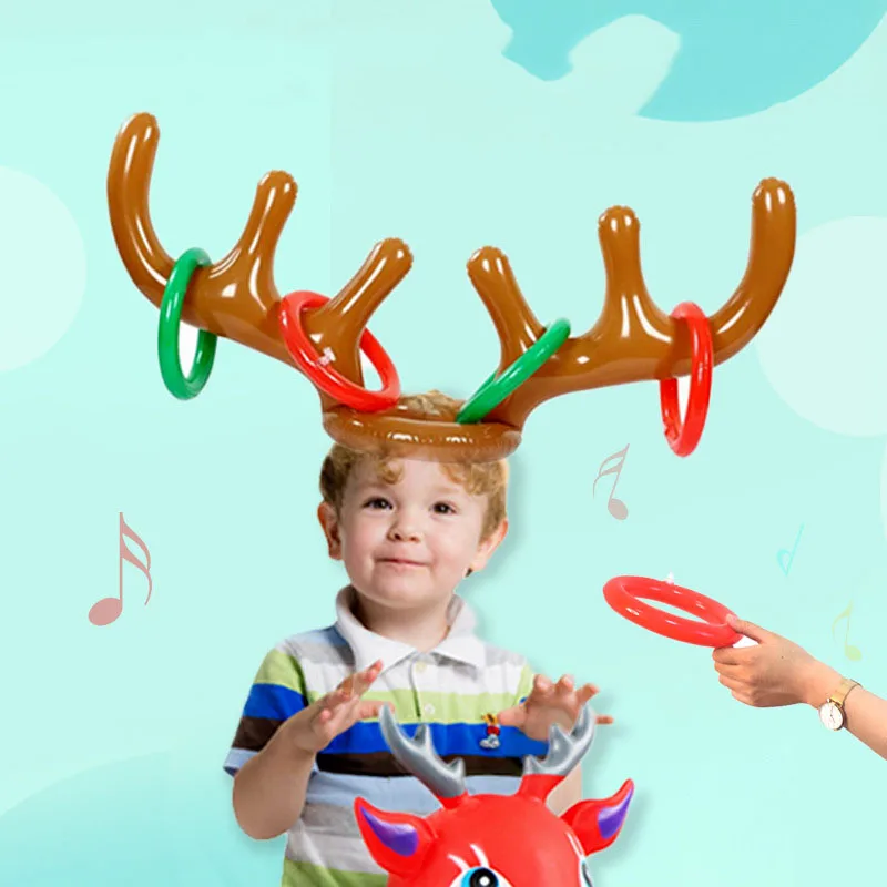 

1 Набор, Рождественская игра, надувной олень, рог, фотокартинка, рождественский подарок для детей, рождественский подарок, новогодний подарок, игра, Рождественский Декор