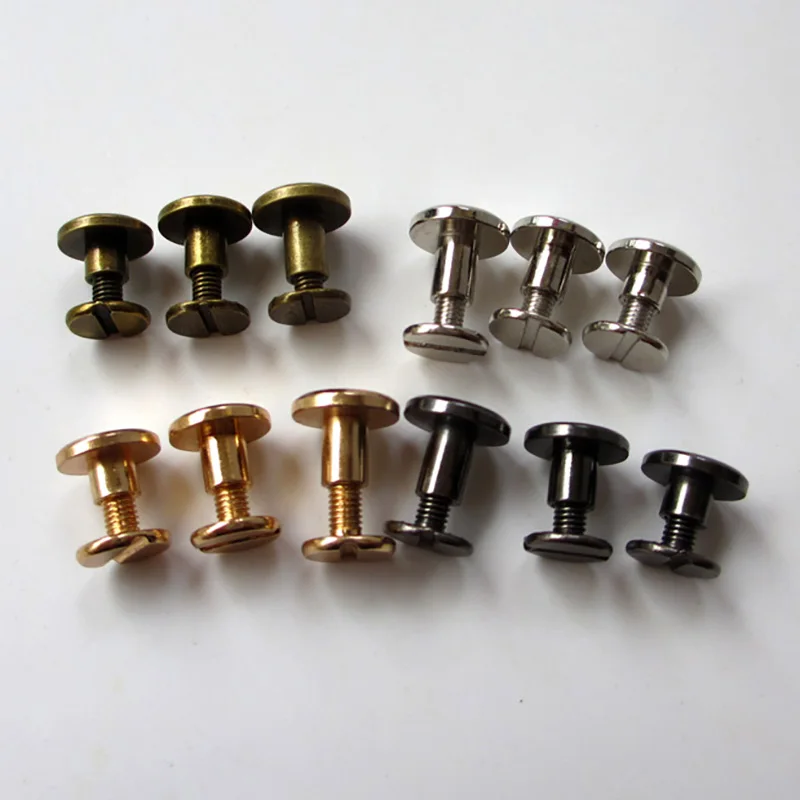 

10PCS Round Head Screws Strap Rivets for Luggage Craft Clothes Bag Shoes Screw Solid Nail Bolt Leather Craft Bookkeeping