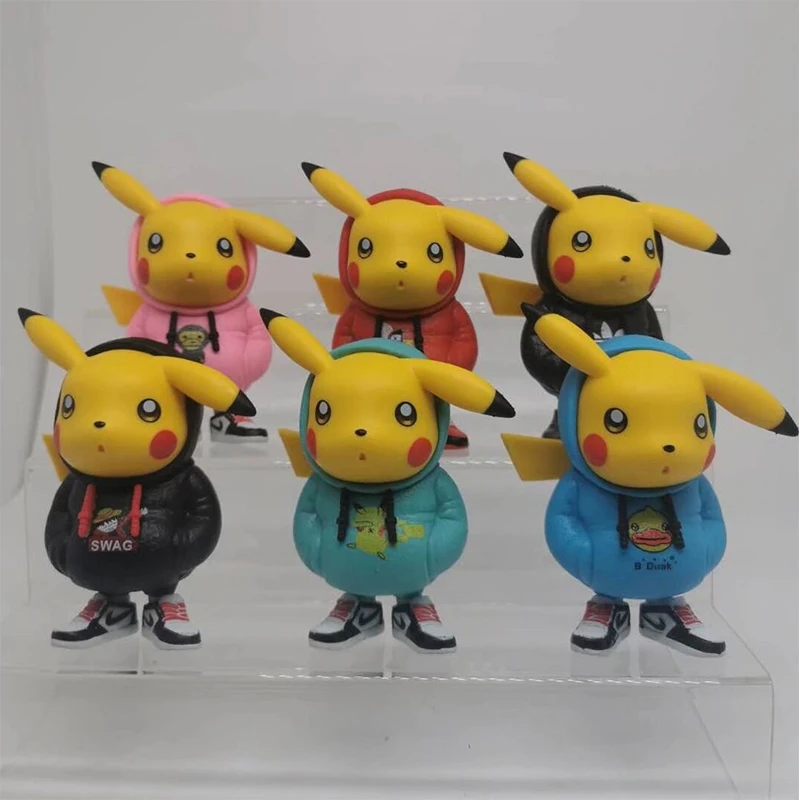

12 см японское аниме 6 видов модная одежда с покемоном стоячий бикачу ручной офис абердинские искусственные коллекции