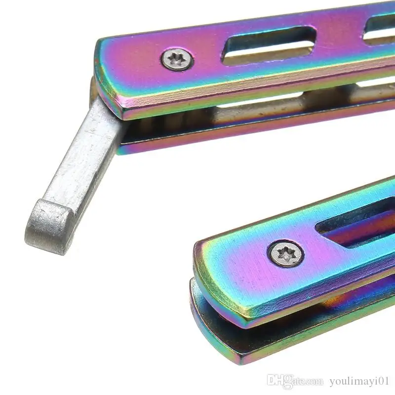 Складная расческа для волос Rainbow из нержавеющей стали тренировочный нож-бабочка