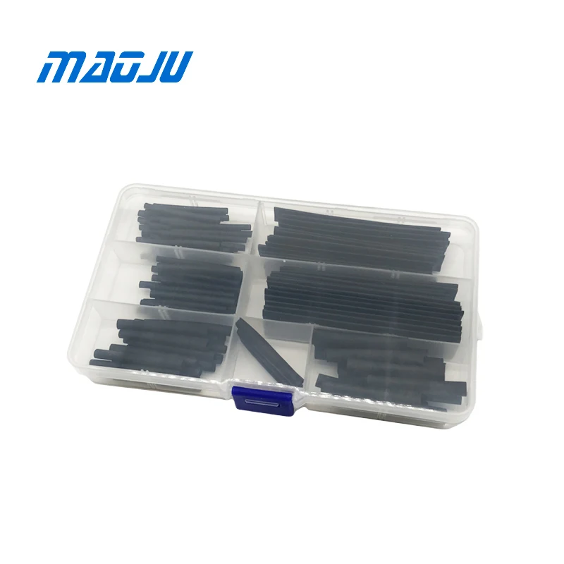 

127pcs Black Heat shrink tube Insulation Sleeving Polyolefin 2:1 Shrinking Assorted Tubing Wire Cable sleeve electronic diy kit