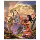 Алмазная вышивка, Ловец снов, алмазная картина 5D сделай сам, индийские женщины, волк, Алмазная мозаика, алмазная Алмазная картина, алмазная картина YG1410