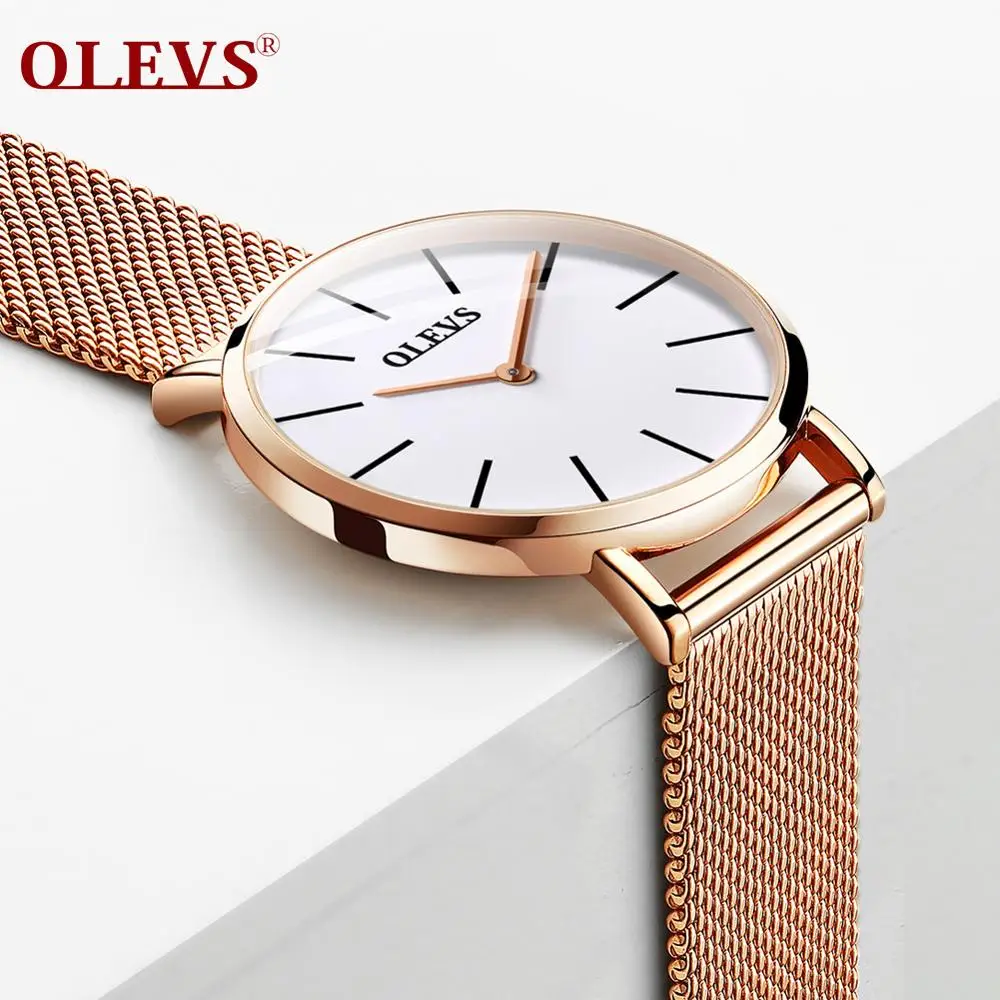

Womens Watches Fashion Brand Waterproof Ladies Wristwatches Stainless Steel Mesh Female Quartz Clock Rose Gold Reloj Mujer