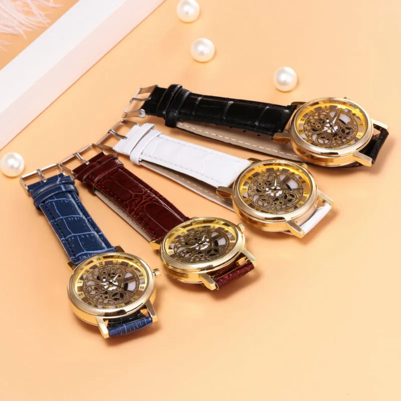 Мужские спортивные часы Reloj Hombre брендовые простые в деловом стиле с вырезами и