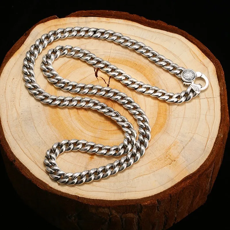 Мужское серебряное ожерелье ZABRA из 925 пробы полированная длинная цепь с мантрой в