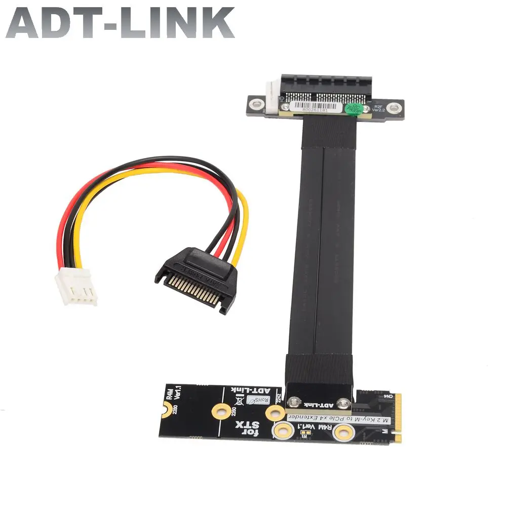 Pcie x4 Ssd Cabo de Extensão Pci Express 4x para M.2 Nvme m Chave Ngff 2280 Riser Adaptador de Cartão Extensor Gen3.0 Btc Mineração para Itx Novo Cabos de computador e conectores