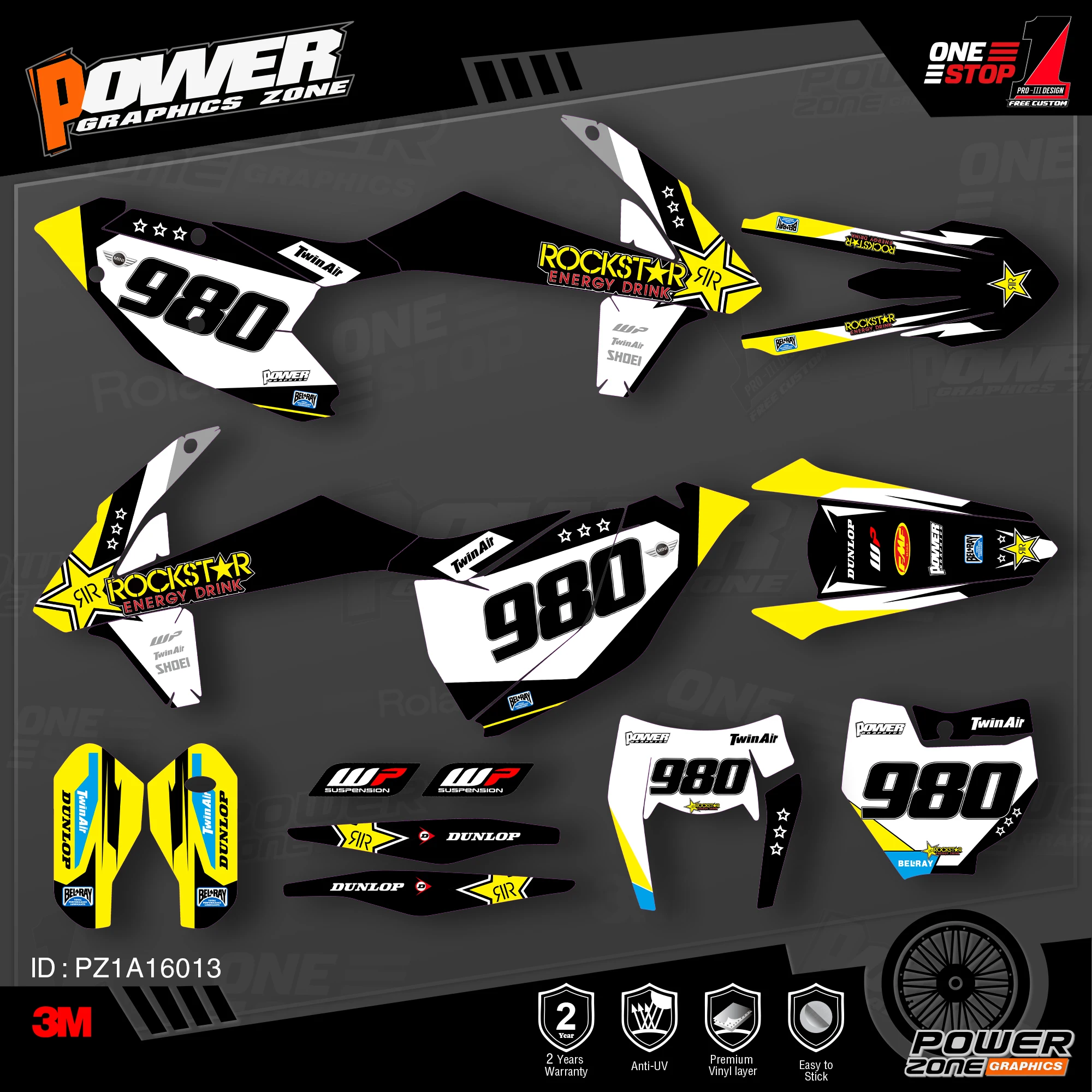 Персонализированные графические фоны PowerZone Team наклейки 3M Набор наклеек для KTM SX SXF