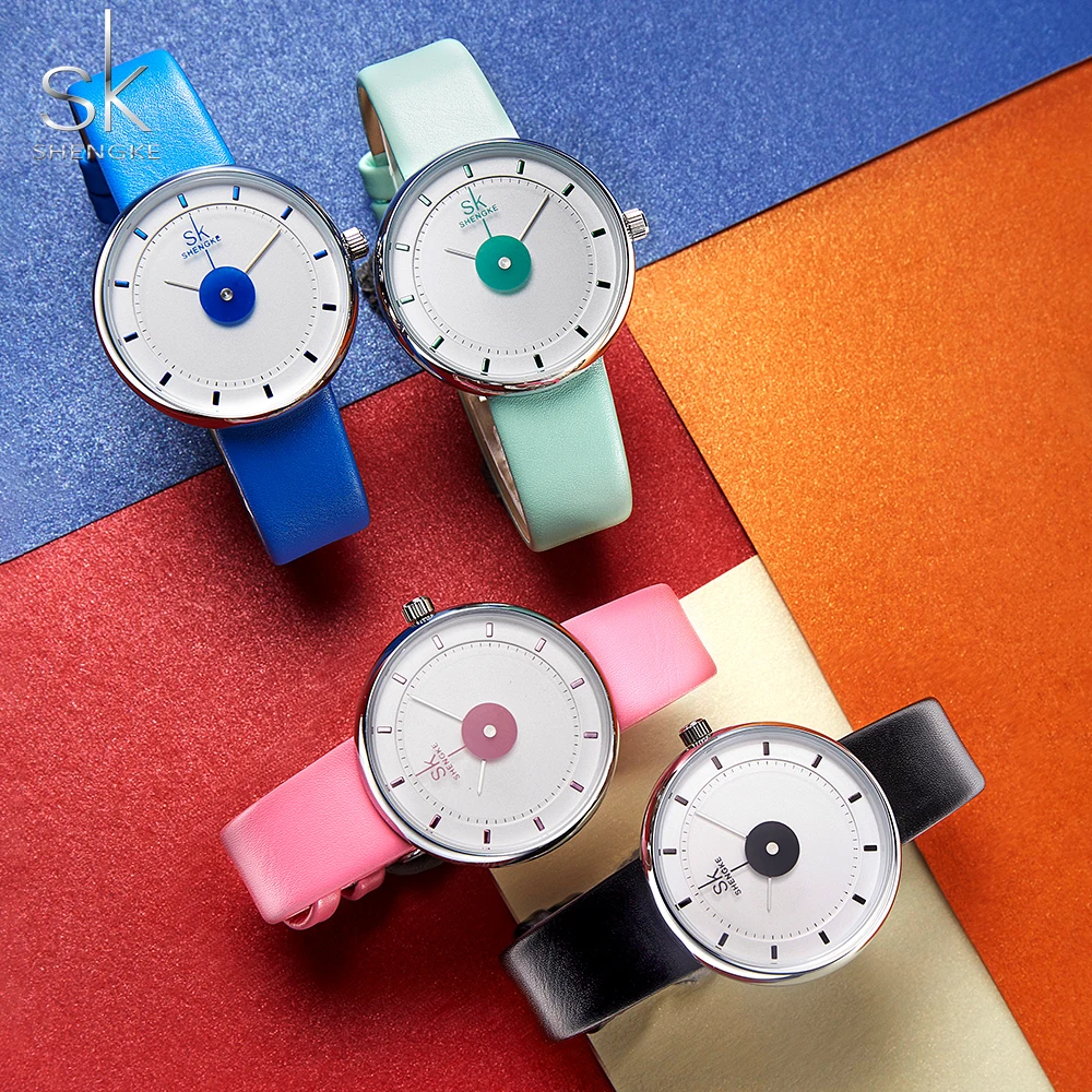Shengke, тонкие женские наручные часы, модный бренд, женские кварцевые часы, креативные женские часы для Montre Femme, Relogio Feminino