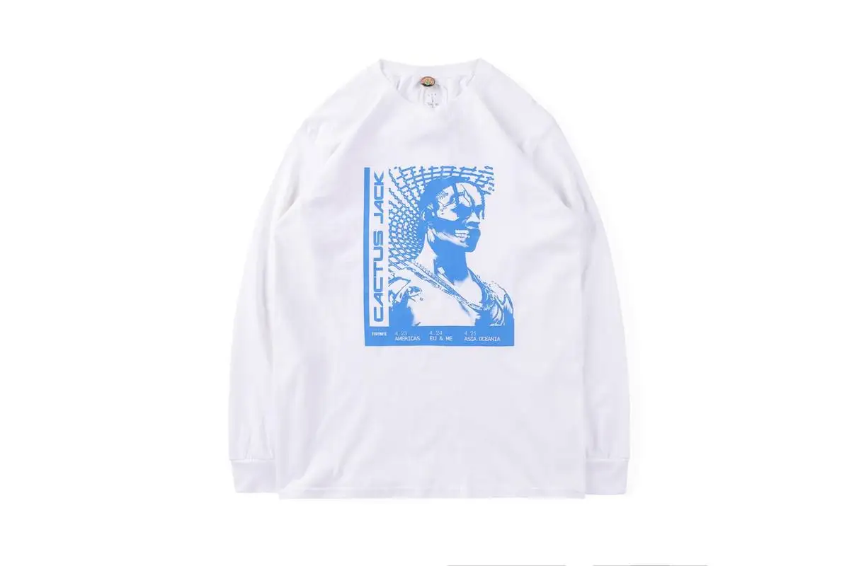 

Travis Scott t shirt Cactus Jack T-3500 Repeat Long Sleeve astroworld top tee long sleeve streetwear hip hop astroworld t-shirt