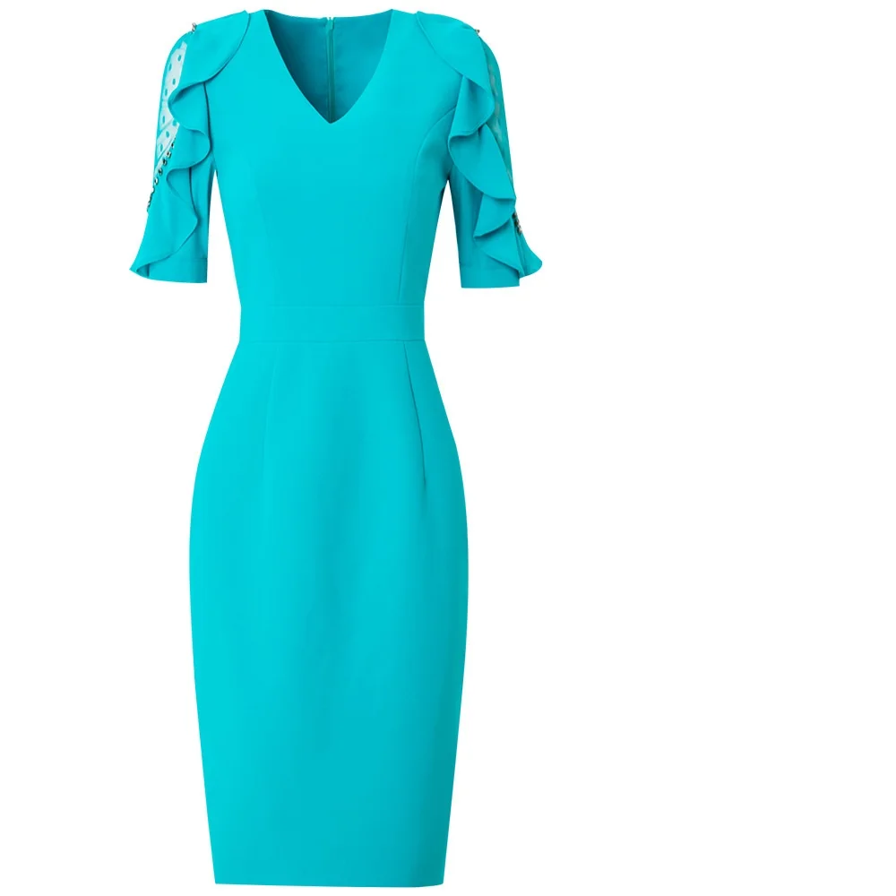 

summer 2021 womanliness new Short sleeve dress Plus code Women Sexy Business office work Dress Slim Package hip party dresses