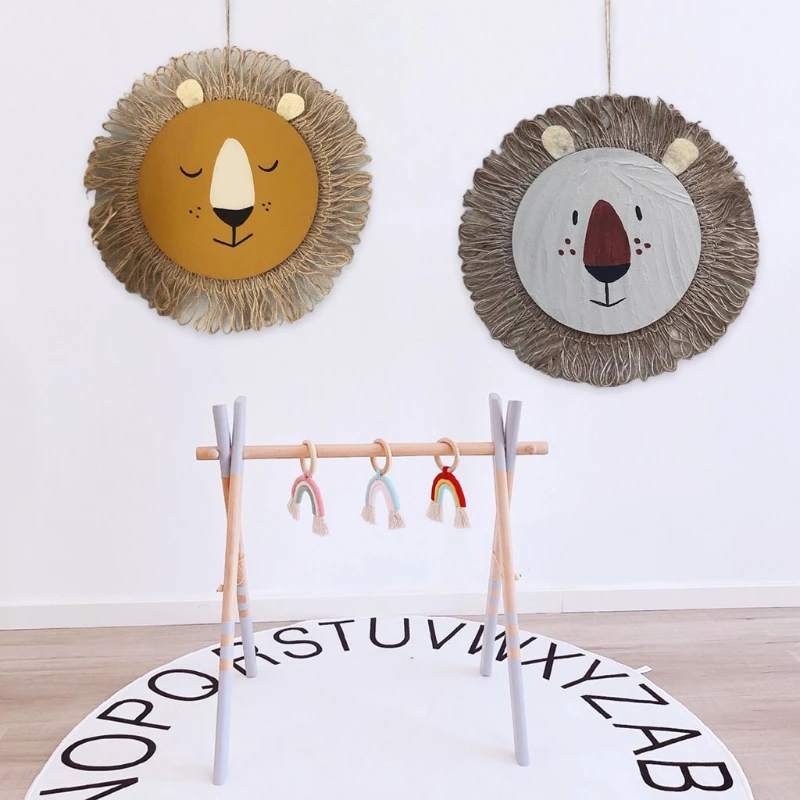 

Universal Color Woven Hemp Rope Cartoon Small Lion for Dorm Room Apartment Gallery and Backdrop Decorations Elegant