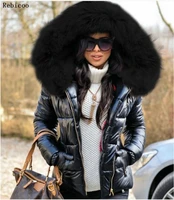 winter jacket women parka fur collar hooded coat casual slim short jacket fashion female jacket cotton padded warm outwear