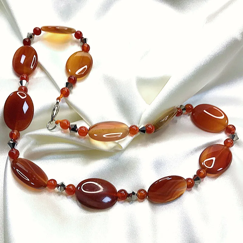 Женское Ожерелье из натурального красного сердолика 18x25 мм | Украшения и