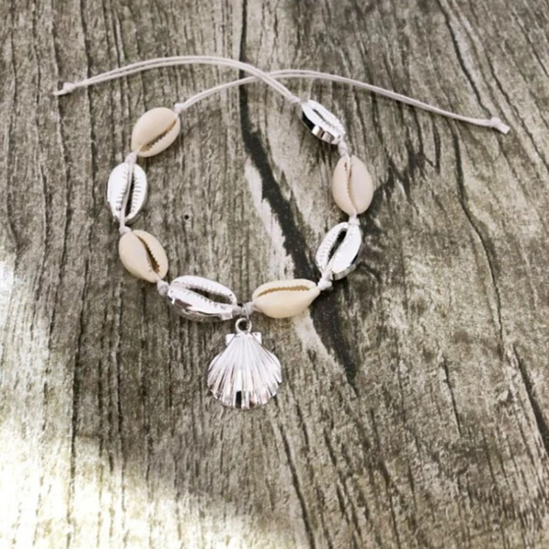 Натуральный Каури бусины в виде ракушки ножной браслет на ногу ручной работы