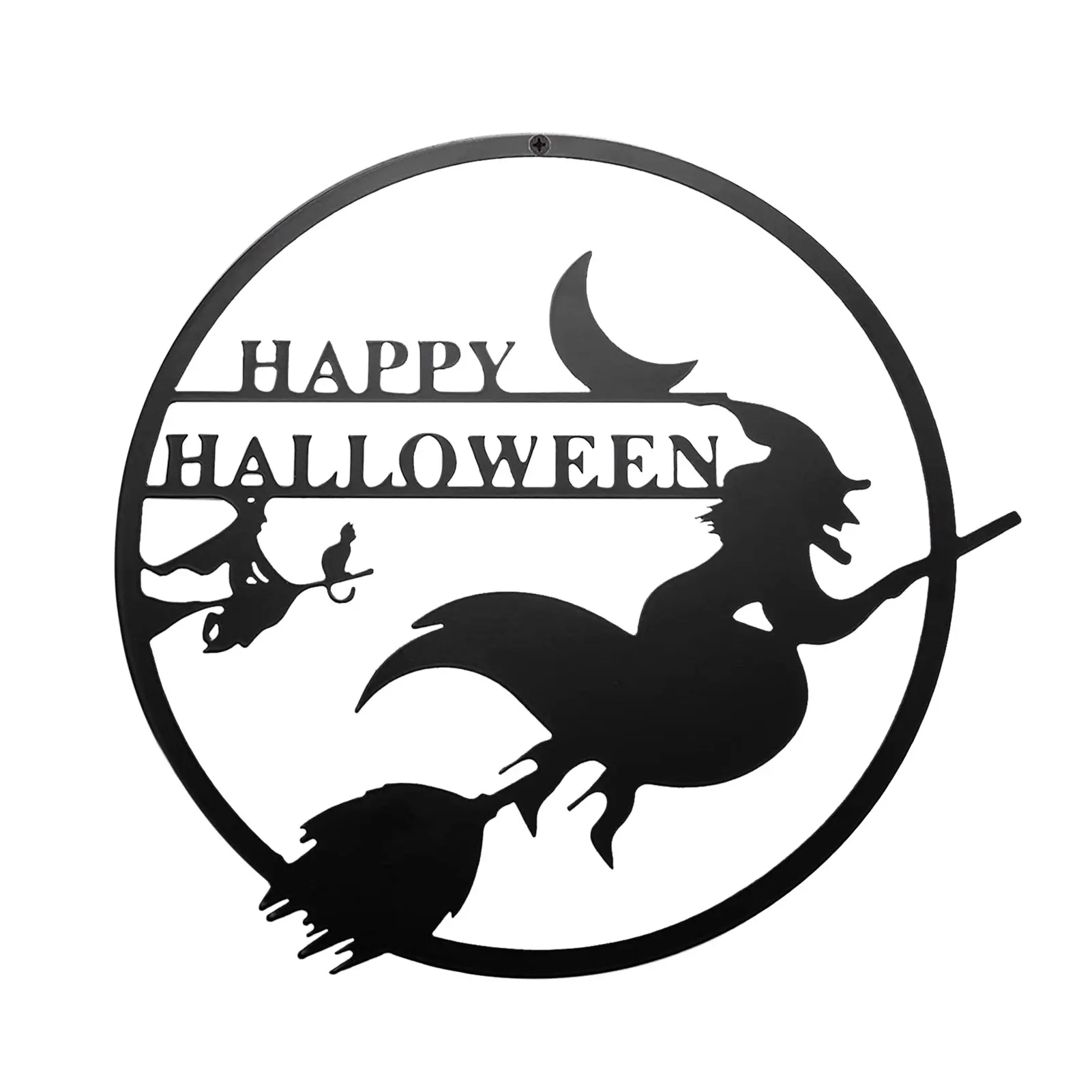 

Happy Halloween Wall Ornament 30x30 Cm Halloween Decoration Halloween Witch Metal Wall Decor Diy Creative Wallpaper Home Decor