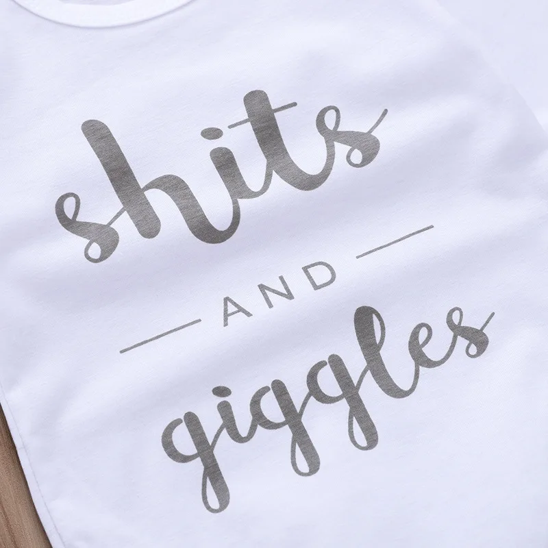 Боди с длинными рукавами и надписью Shits and Giggles для маленьких детей осенняя одежда